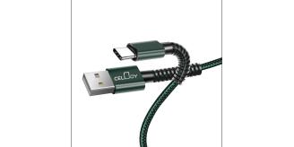 HeavyDuty Braided USB-A to TYPE-C Charging Cable 2M Black/Red/Green (MIx colors) (Pack of 120)