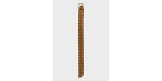 PU Leatherette Hip Belt, Ochre, Scalloped, Studded