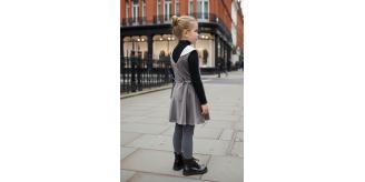 Grey Velvet Sleeveless Dress Wool Blend Sporty Style Spring Age 3-10Y