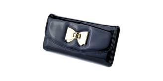 60 pcs Black colour - Ladies Twist Clasp Open Patent Purse with Gift Box-BOW206
