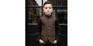 Boys Vintage Velvet Waistcoat, Uniform Vest, Ages 3-10