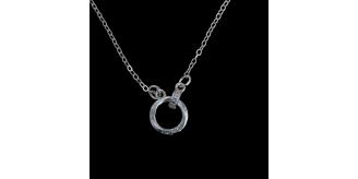Job lot of 50 Circle & Bar Pendant Necklace Silver-Tone Adjustable Chain – Silver