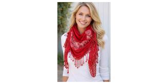 100 pcs Mix Colour Ladies Fashion Triangle Lace rose scarf