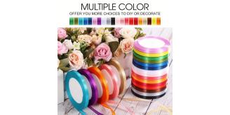 100x Double Sided Satin Ribbon Rolls 7mm x 100 Yards Mixed Colours Craft Wholesale