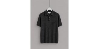 Wholesale Jot Lot of 9 Men's Club 826 Black Linen Knit Polo Shirts - S-XXL