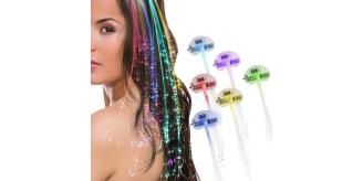 700pcs LED Light Up Hair Extensions Hairpin Fiber Optic Hair Clip Rave Party Women Lady