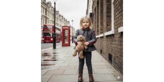 British Vintage Girls Military Jacket Peplum Outerwear Age 3-5 Years