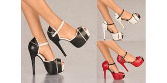 Wholesale-New Boxed Women High Platform Peep-Toe Stiletto Heels – Colours (Black, White, Red)-30 Pairs-100 pairs/2800£ RRP-550£