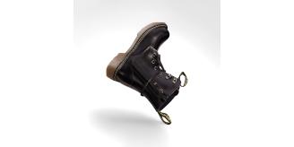 REAL LEATHER Kids Black Matte Leather Boots great gift high quality Premium Cowhide shoes