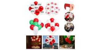 200 England St George Balloons Red White Latex Football Party Decorations Bulk Wholesale Pack UK Supporters