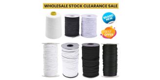 100x Mixed Elastic Rolls 100 Metres Sewing Craft Dressmaking Haberdashery Job Lot