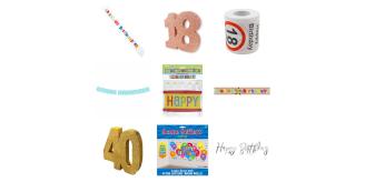 One Off Job Lot of 105 Mixed Happy Birthday Party Decorations