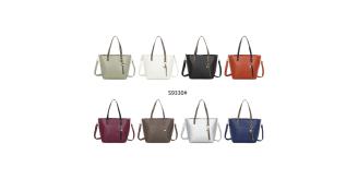 40Pcs Mix Colours-Soft Pu Medium Size Two-toned Tote Bag with Star Details