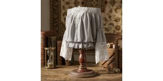 Girls Off Shoulder Lace Top Vintage Modal T Shirt Princess Summer Kids Clothing 3-7Y