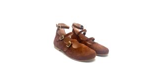 Wholesale Job Lot of 6 The Eugens Girl's Gabi Brown Suede Mary Jane Shoes