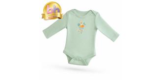 Long Sleeve Bodysuit Organic and Bamboo Blend - Ice Cream -  0-24M