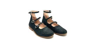 Wholesale Job Lot of 6 The Eugens Girl's Gabi Black Sparkle Mary Jane Shoes