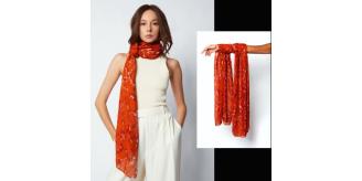 20x Women's Designer Lightweight Scarves - Burnt Orange 