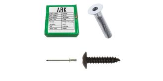 One Off Joblot of 12 ARK Rivets, Self Tapping & Socket Countersunk Screws