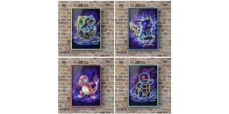 A4 Pokemon Art Print Neon 