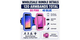 Wholesale Job Lot 120 Running Sports Phone Armbands Pink Blue Smartphones Under 6"