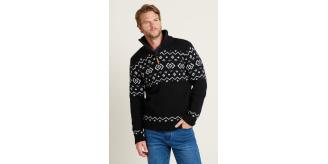 Job Lot of 3 Brakeburn Men's Navy Fairisle Quarter Zip Jumper