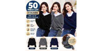 50 x Womens Knitted Wrap Shawl Cardigan with Sleeves Multiway Winter Scarf