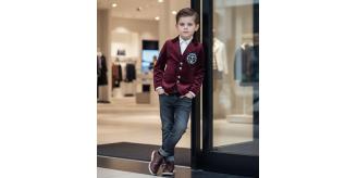 Boys Wine Red Velvet Blazer Slim Fit Formal Party Wedding Jacket 3-12Years