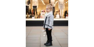 Girls Wool Winter Coat Faux Fur Collar Warm Padded Jacket 2-5Y