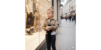 Girls Cropped Trench Jacket Lightweight Short Coat Spring Summer Age 4-14Y