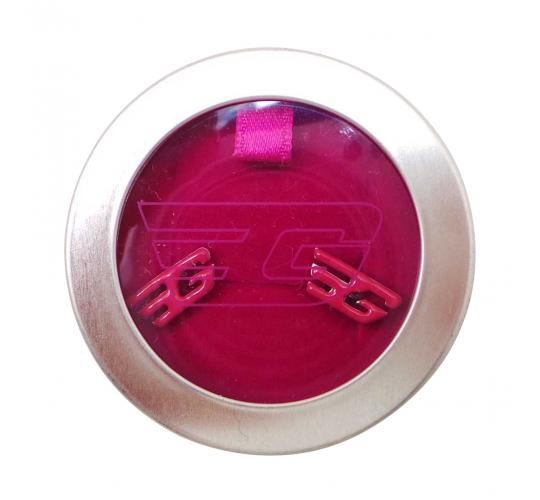 Joblot of 100 Pairs of Golddigga Ear Studs 'G' Logo Hot Pink Cerise In Box