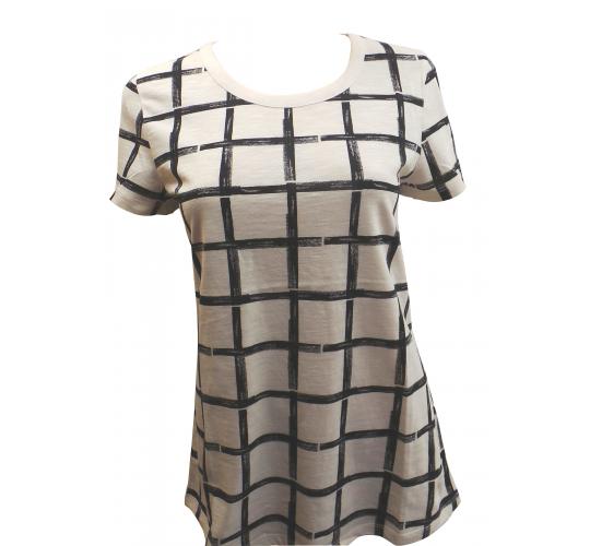 Joblot of 10 T Shirts Ladies Square Pattern De-Branded Loose Comfort Fit