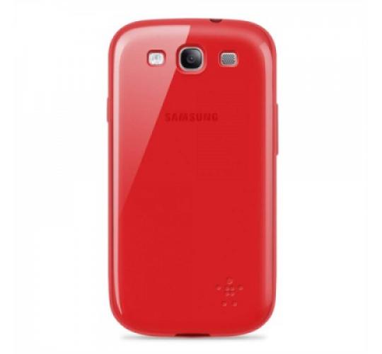 50 x Belkin Samsung Galaxy S3 / SIII Slim Grip Sheer Case/Cover/Skin Red F8M398cwC01