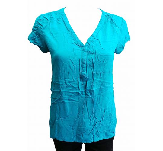 Wholesale Joblot of 10 Ladies De-Branded Turquoise V-Neck Blouses Sizes 10-24