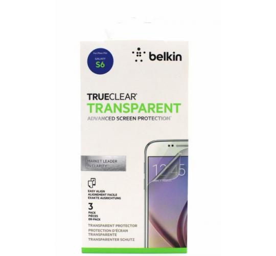 100 x Belkin Samsung Galaxy S6 TrueClear Transparent Screen Protector (3 Pack) F8M985bt3