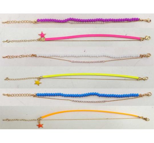 Wholesale Job Lot of 50 Shimla Assorted Double Strand Bracelets – Bright Colours