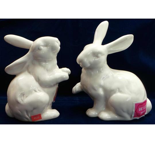 Wholesale Joblot of 10 Madame Posh 'Amigo' & 'Athena' White Hare Figurines