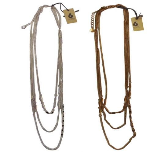 Wholesale Joblot of 20 DesignSix Triple Layer Buxton Necklaces Silver & Gold