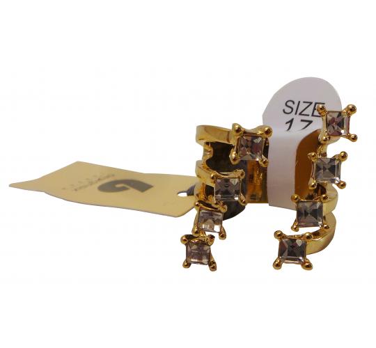 Wholesale Joblot of 20 DesignSix Gold Stacked Rings With Rhinestones