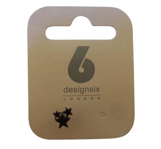 Wholesale Joblot of 30 DesignSix Unisex Star Stud Earrings Black AM368