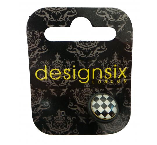 Wholesale Joblot of 30 DesignSix Black/White Check Spike Earrings