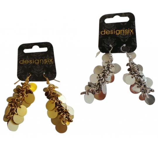 Wholesale Joblot of 30 DesignSix Coin Drop Earrings Silver & Gold 11377