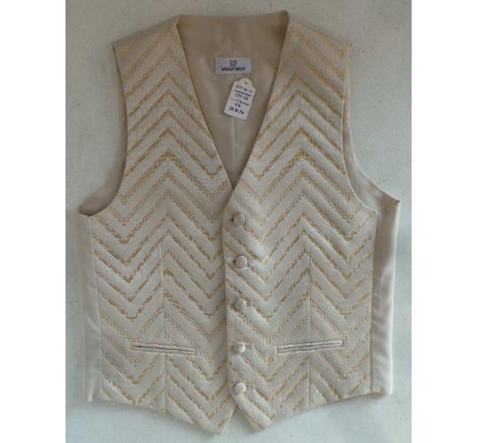 One Off Joblot of 10 Mens Gold Chevron Waistcoats With Matching Accessories