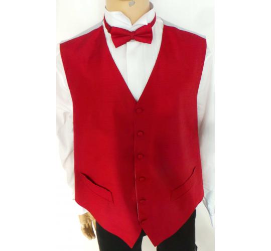 Wholesale Joblot of 10 Mens Red Fine Stripe Waistcoats With Accessories