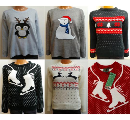 Wholesale Joblot of 10 Brave Soul Womens Christmas Jumpers Mixed Style