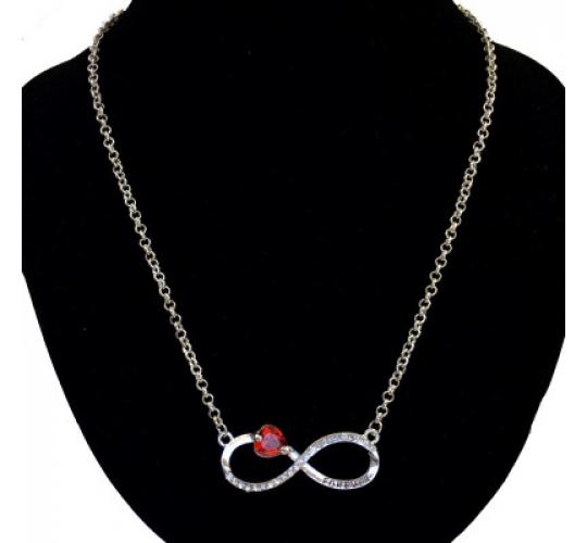 Wholesale 30pcs Infinity Love Forever Heart Silver Plated Pendant Necklace - 009