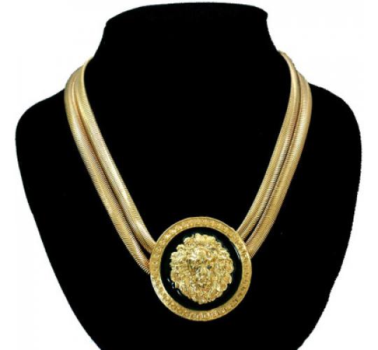 Wholesale 15pcs Celebrity Inspired Black Lion Head Necklace - 020