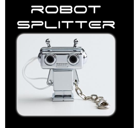 Wholesale lot of 48 x Robot Design Headphone Splitter Silver Novelty Keychain