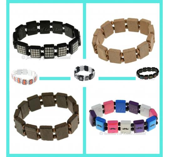 Wholesale Lot 120 Square Bead Bracelets Fashion Jewellery Mixed Designs