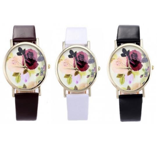 Wholesale Joblot of 10 Womens Rose Bud Watches 4 Colours